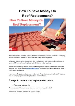 Financial Guide: How To Save Money On Roof Replacement Without Sacrificing Quality