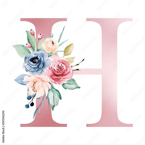 Letter H With Flowers Vines Tattoo Design Guide